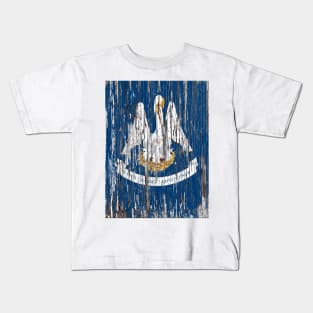 Distressed Flag of Louisiana Kids T-Shirt